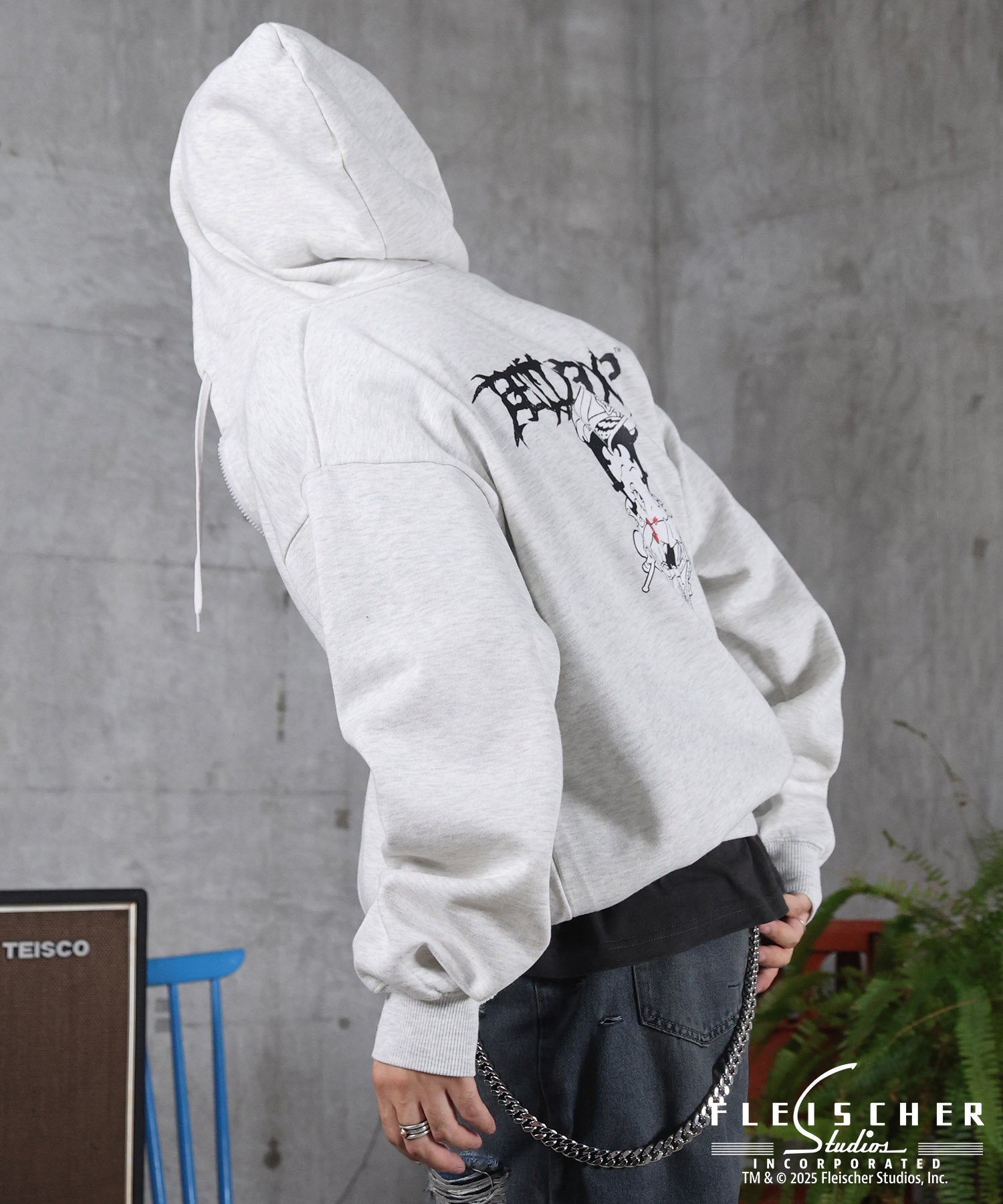 【Betty Boop / ベティブープ】裏起毛 バックプリント ZIPパーカ－