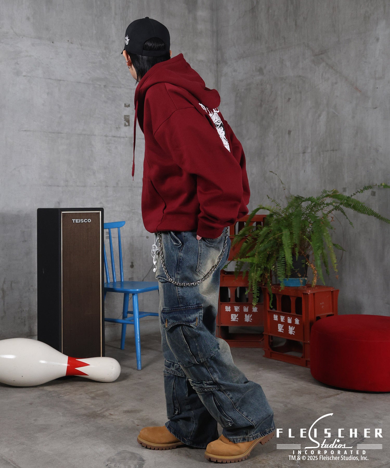 【Betty Boop / ベティブープ】裏起毛 バックプリント ZIPパーカ－