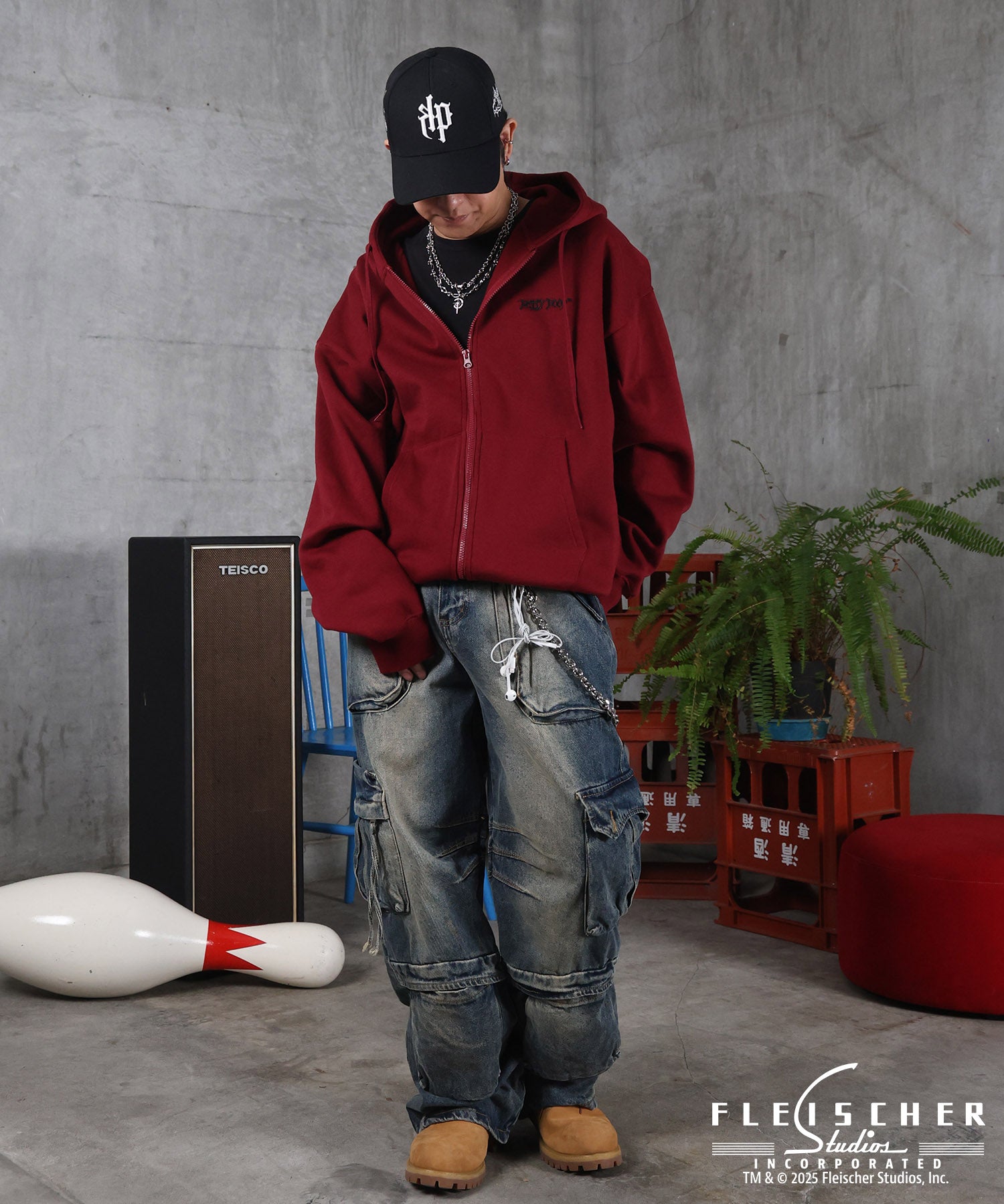 【Betty Boop / ベティブープ】裏起毛 バックプリント ZIPパーカ－