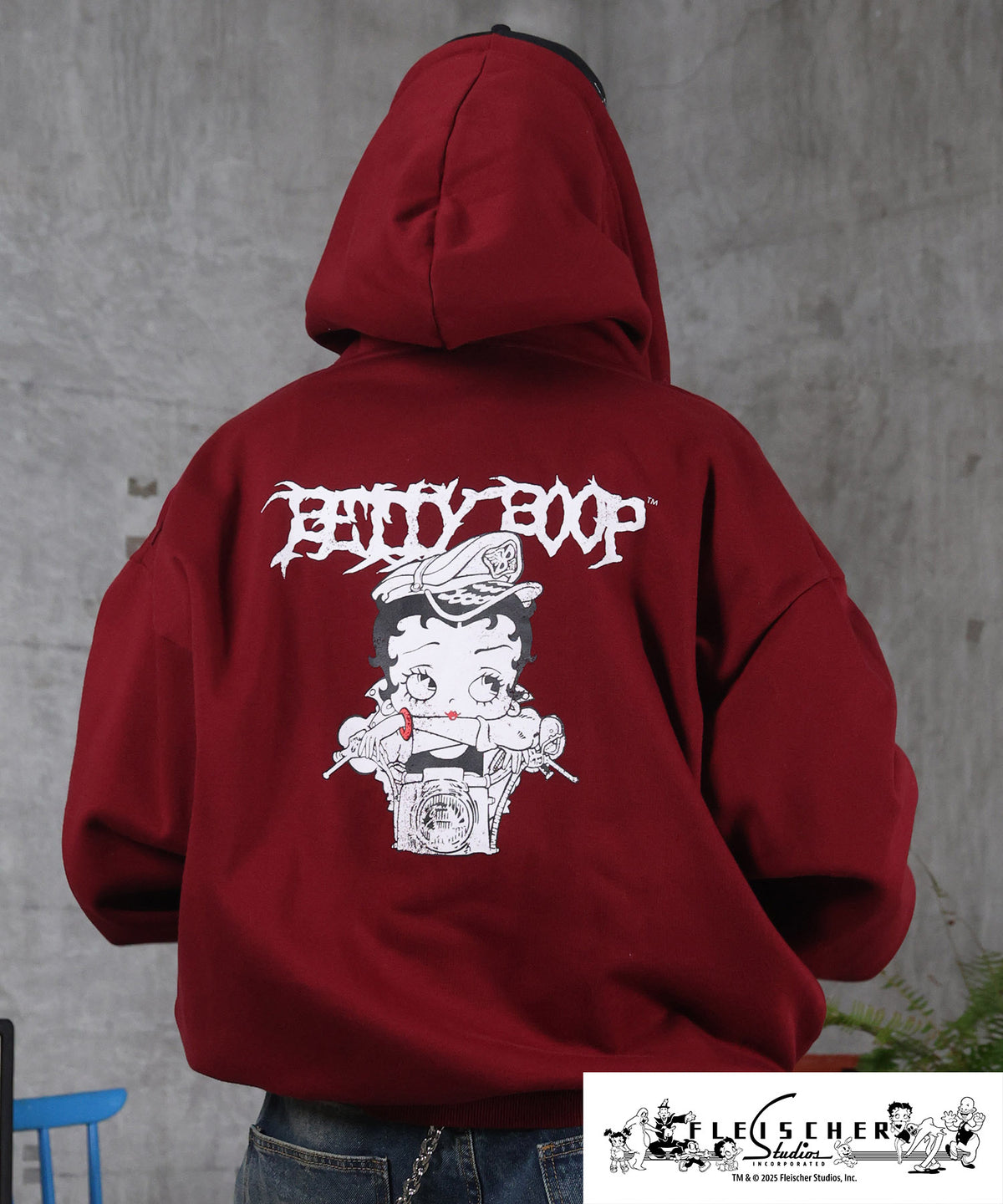 【Betty Boop / ベティブープ】裏起毛 バックプリント ZIPパーカ－