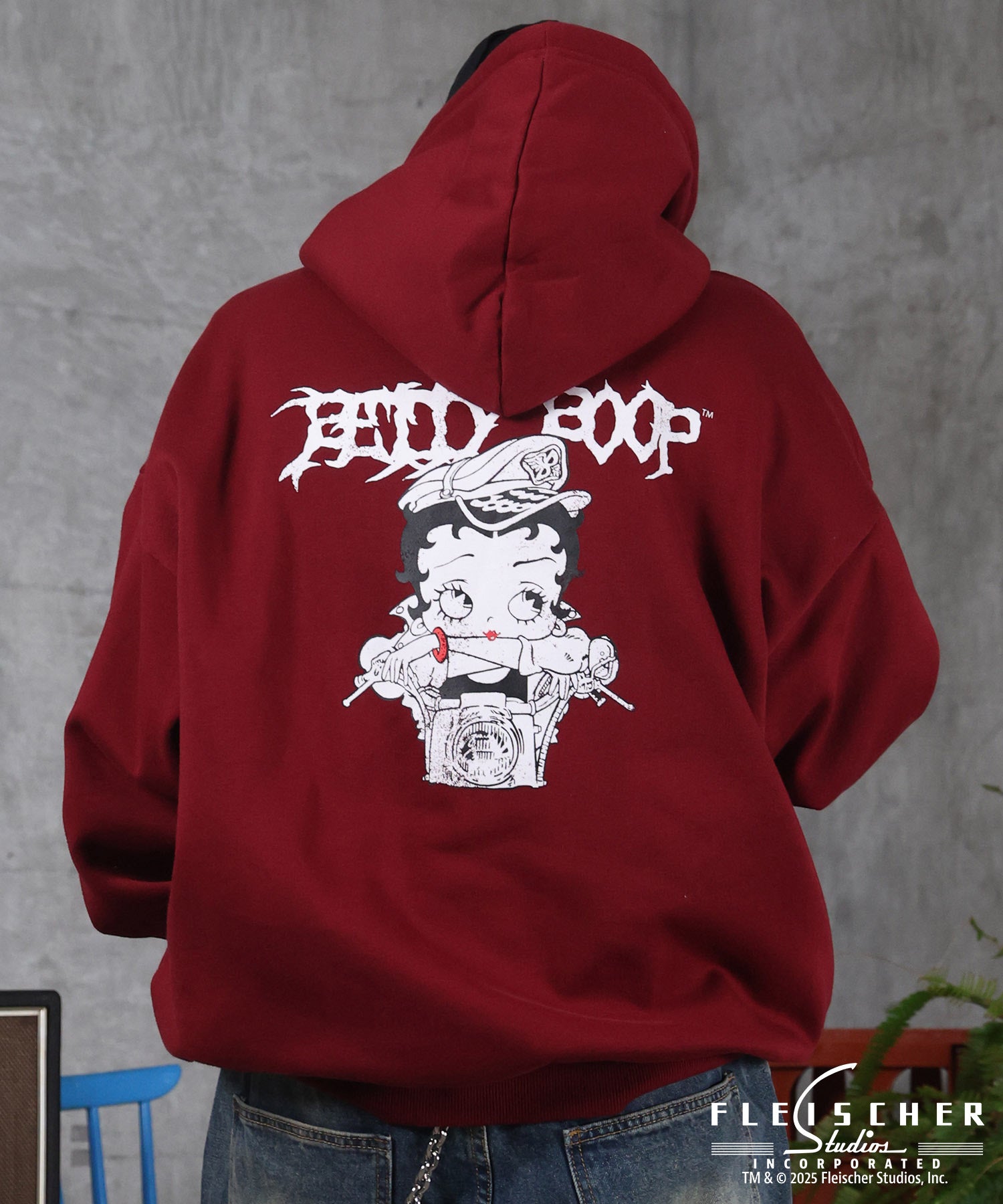 【Betty Boop / ベティブープ】裏起毛 バックプリント ZIPパーカ－