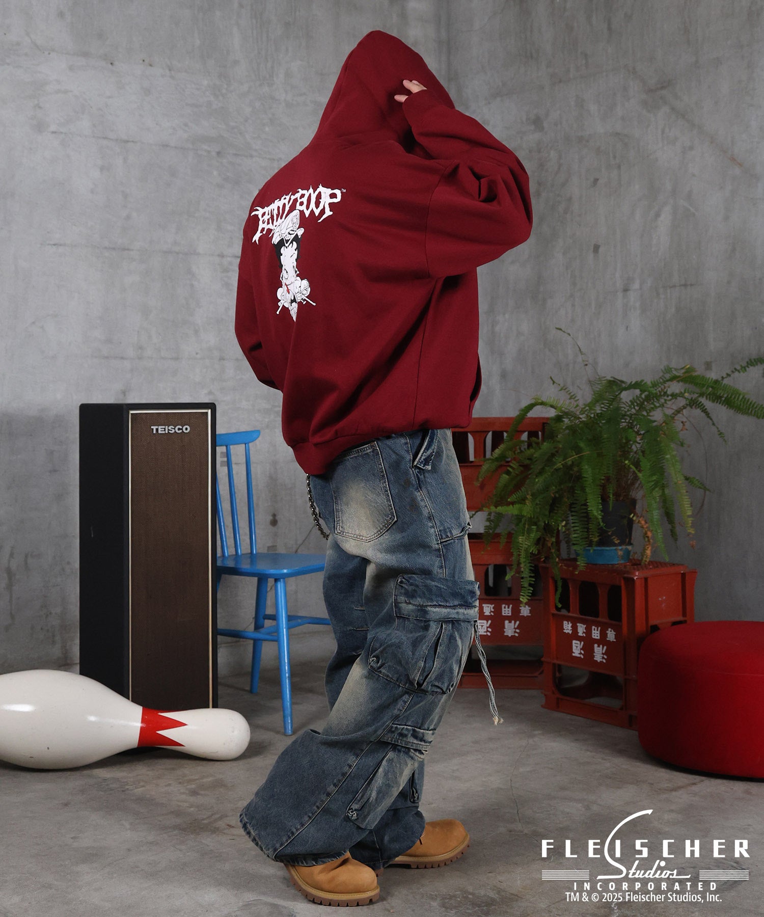 【Betty Boop / ベティブープ】裏起毛 バックプリント ZIPパーカ－