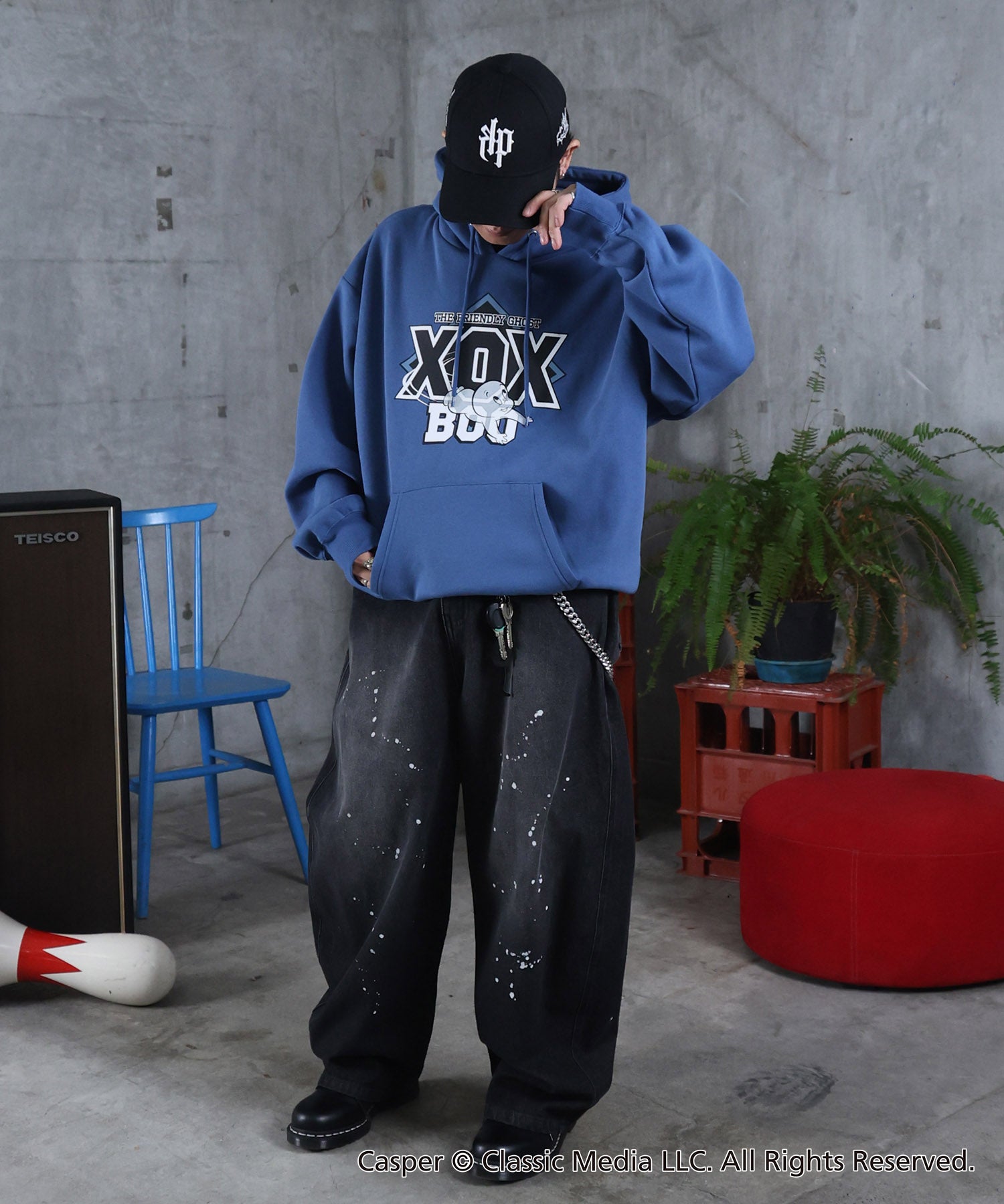 【Casper / キャスパー】ヴィンテージライク レトロ映画 プリントパーカー