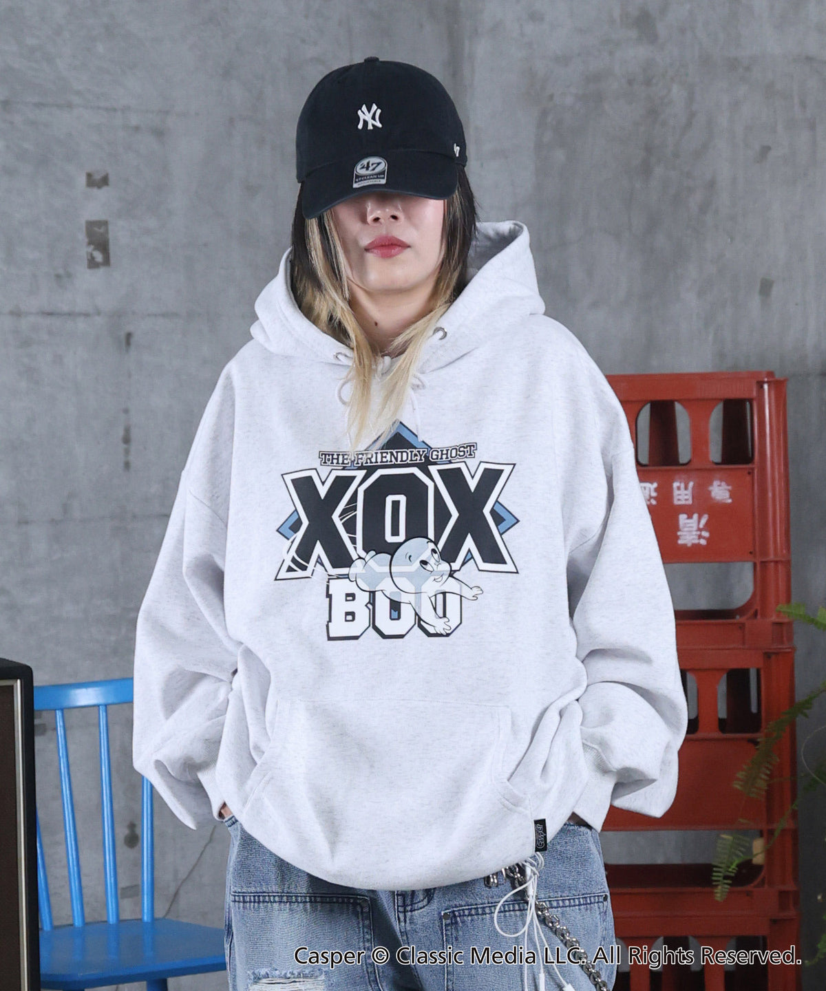 【Casper / キャスパー】ヴィンテージライク レトロ映画 プリントパーカー