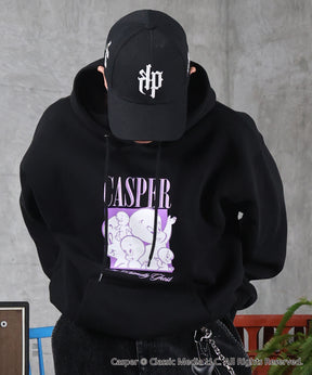 【Casper / キャスパー】ヴィンテージライク レトロ映画 刺繍 プリントパーカー