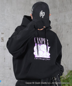 【Casper / キャスパー】ヴィンテージライク レトロ映画 刺繍 プリントパーカー