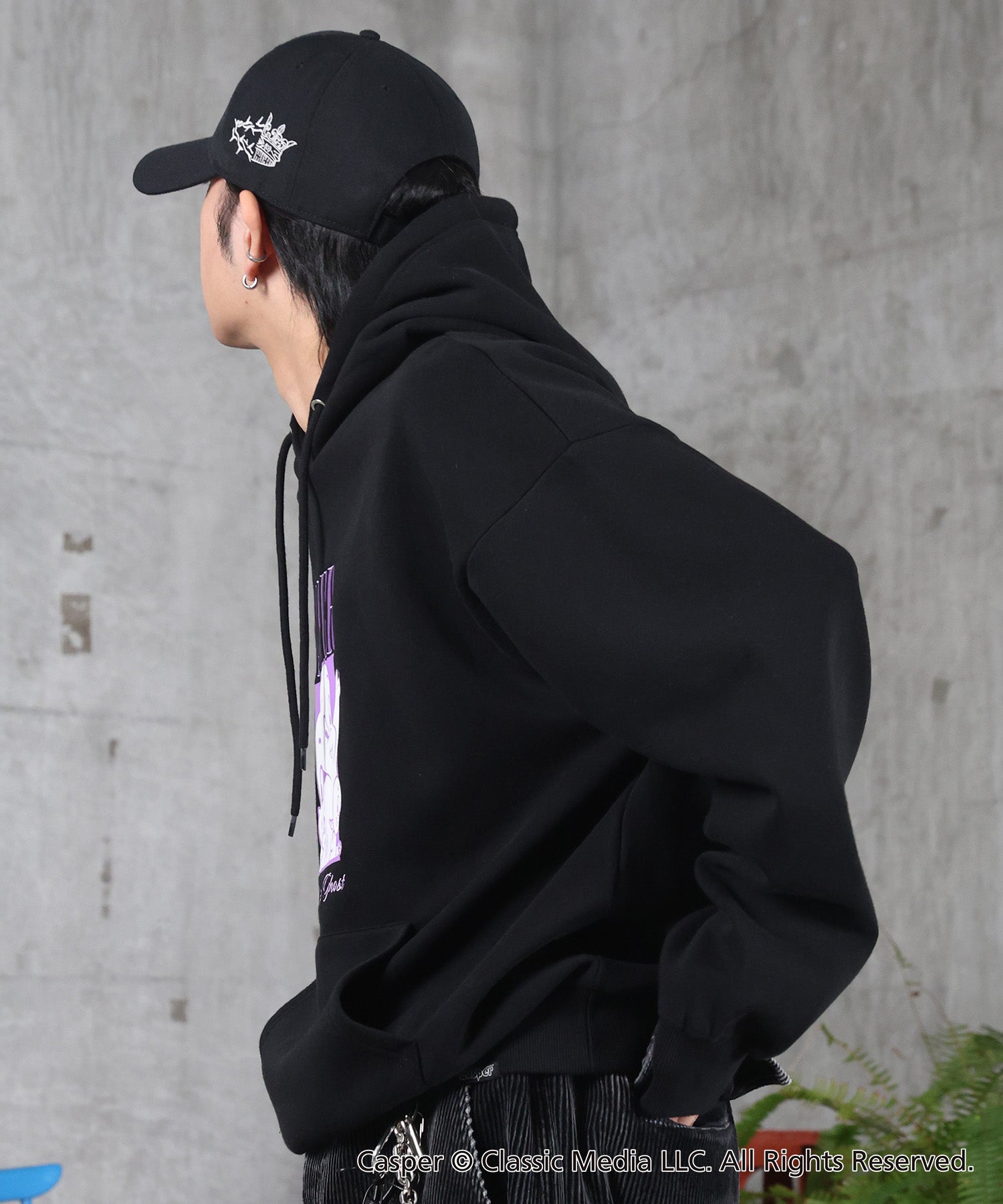 【Casper / キャスパー】ヴィンテージライク レトロ映画 刺繍 プリントパーカー