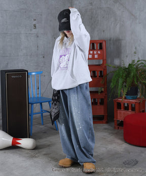 【Casper / キャスパー】ヴィンテージライク レトロ映画 刺繍 プリントパーカー