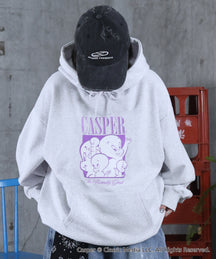 【Casper / キャスパー】ヴィンテージライク レトロ映画 刺繍 プリントパーカー