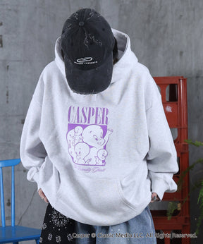 【Casper / キャスパー】ヴィンテージライク レトロ映画 刺繍 プリントパーカー