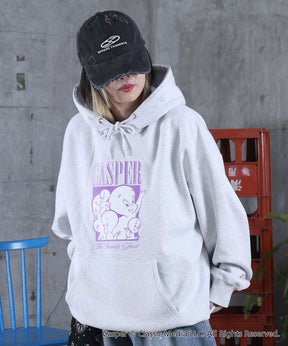 【Casper / キャスパー】ヴィンテージライク レトロ映画 刺繍 プリントパーカー