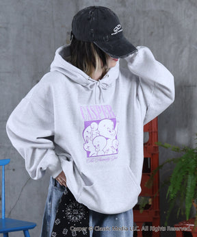 【Casper / キャスパー】ヴィンテージライク レトロ映画 刺繍 プリントパーカー