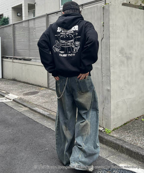 【SPONGE BOB / スポンジボブ】バックプリント プルパーカー