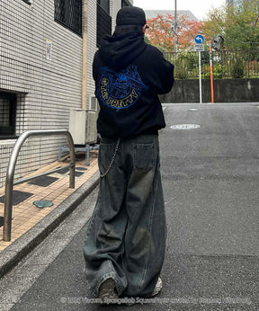 【SPONGE BOB / スポンジボブ】バックプリント 刺繍 プルパーカー