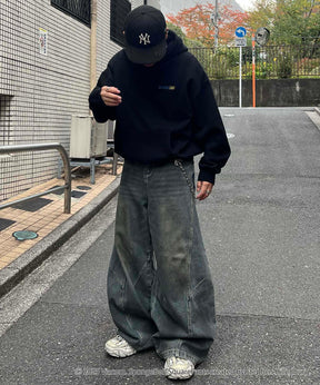 【SPONGE BOB / スポンジボブ】バックプリント 刺繍 プルパーカー