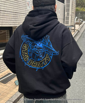 【SPONGE BOB / スポンジボブ】バックプリント 刺繍 プルパーカー