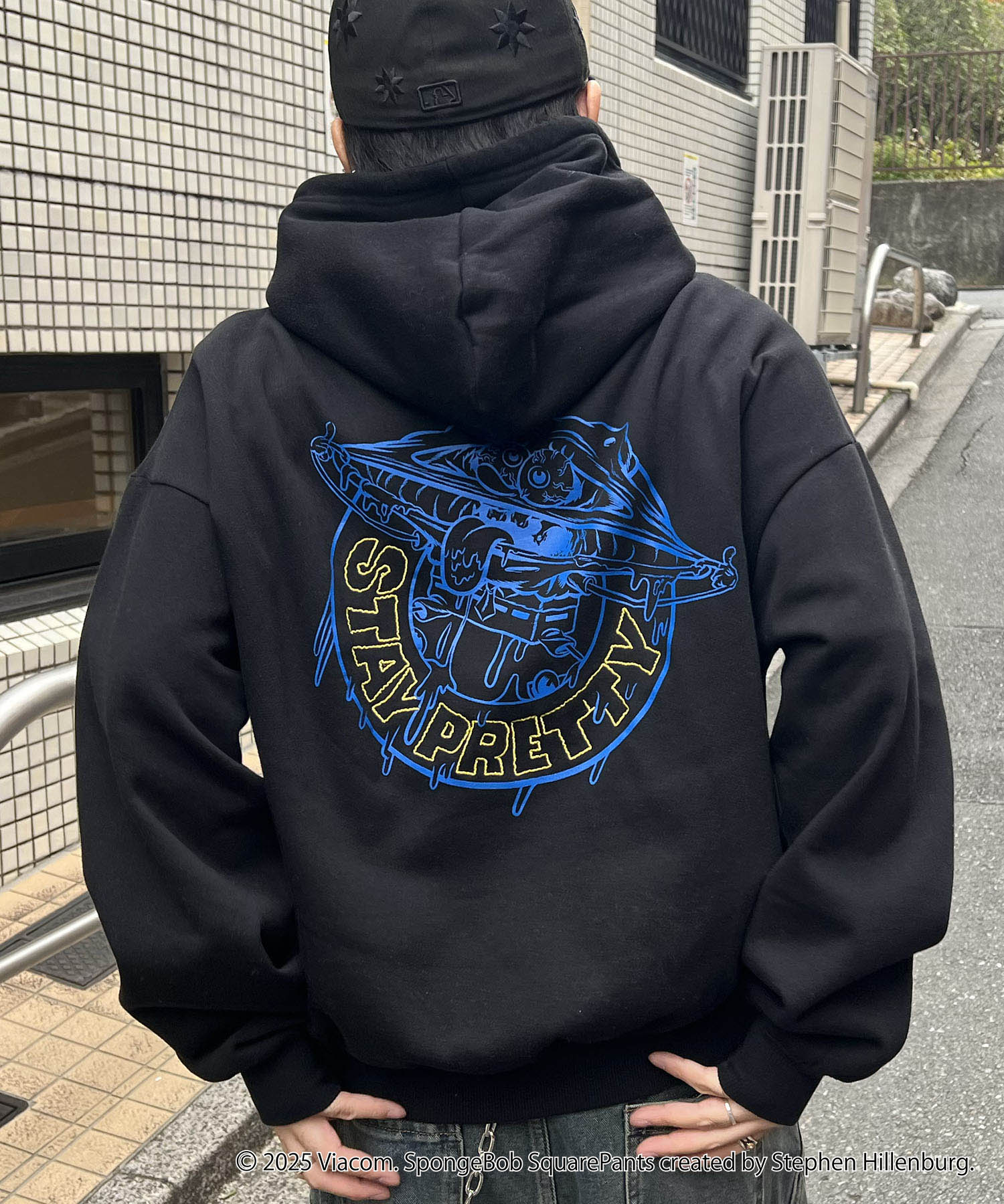 【SPONGE BOB / スポンジボブ】バックプリント 刺繍 プルパーカー