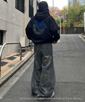 【SPONGE BOB / スポンジボブ】バックプリント 刺繍 プルパーカー