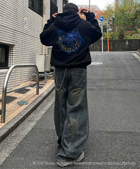 【SPONGE BOB / スポンジボブ】バックプリント 刺繍 プルパーカー