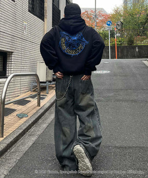 【SPONGE BOB / スポンジボブ】バックプリント 刺繍 プルパーカー