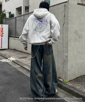 【SPONGE BOB / スポンジボブ】バックプリント 刺繍 プルパーカー