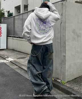 【SPONGE BOB / スポンジボブ】バックプリント 刺繍 プルパーカー