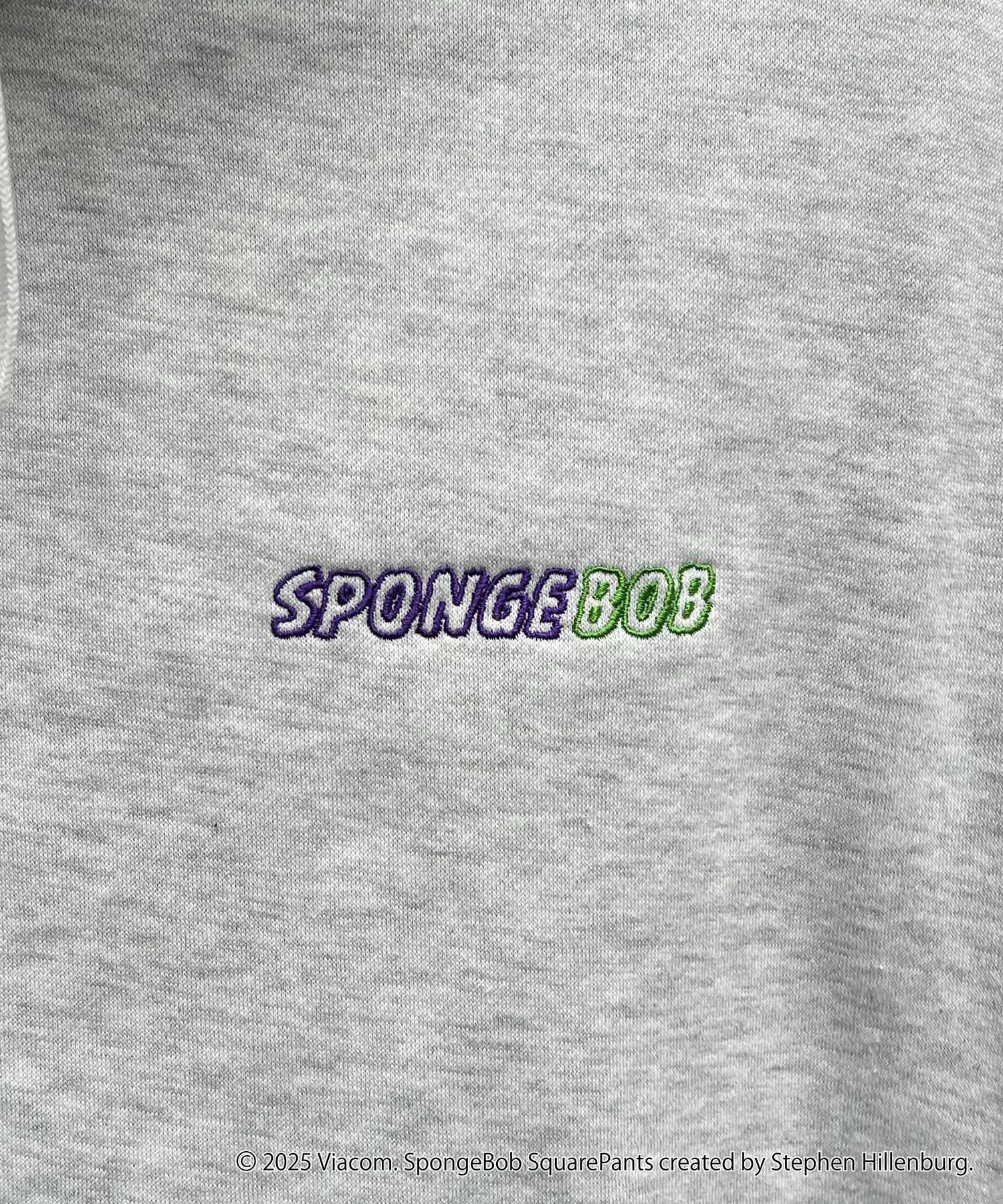 【SPONGE BOB / スポンジボブ】バックプリント 刺繍 プルパーカー