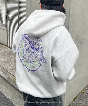 【SPONGE BOB / スポンジボブ】バックプリント 刺繍 プルパーカー