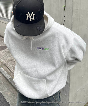 【SPONGE BOB / スポンジボブ】バックプリント 刺繍 プルパーカー