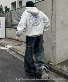 【SPONGE BOB / スポンジボブ】バックプリント 刺繍 プルパーカー