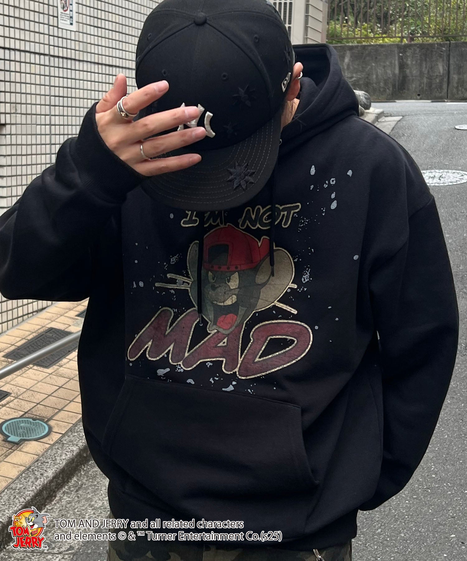 【TOM&JERRY / トムとジェリー】グランジ プリントパーカー