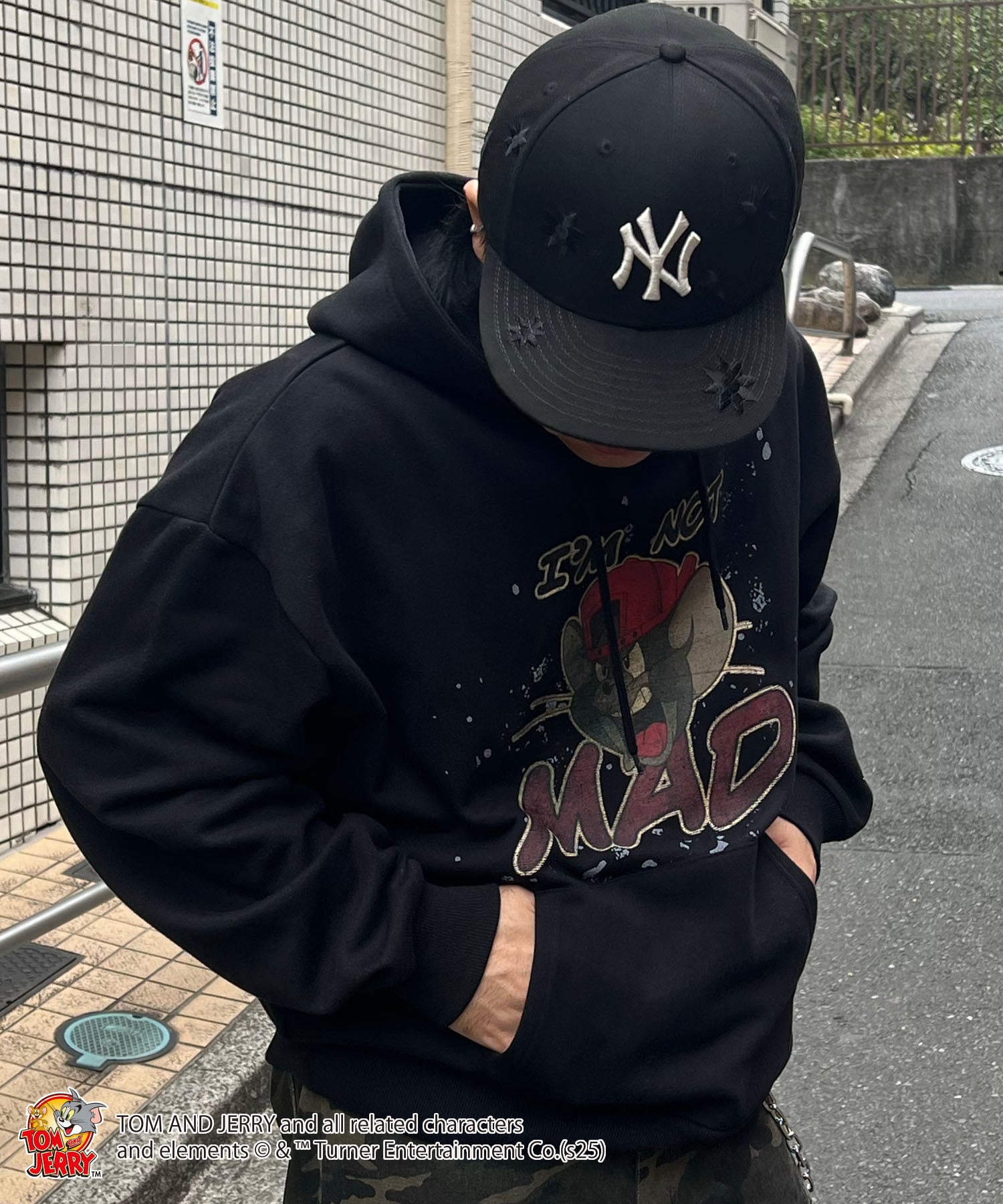 【TOM&JERRY / トムとジェリー】グランジ プリントパーカー