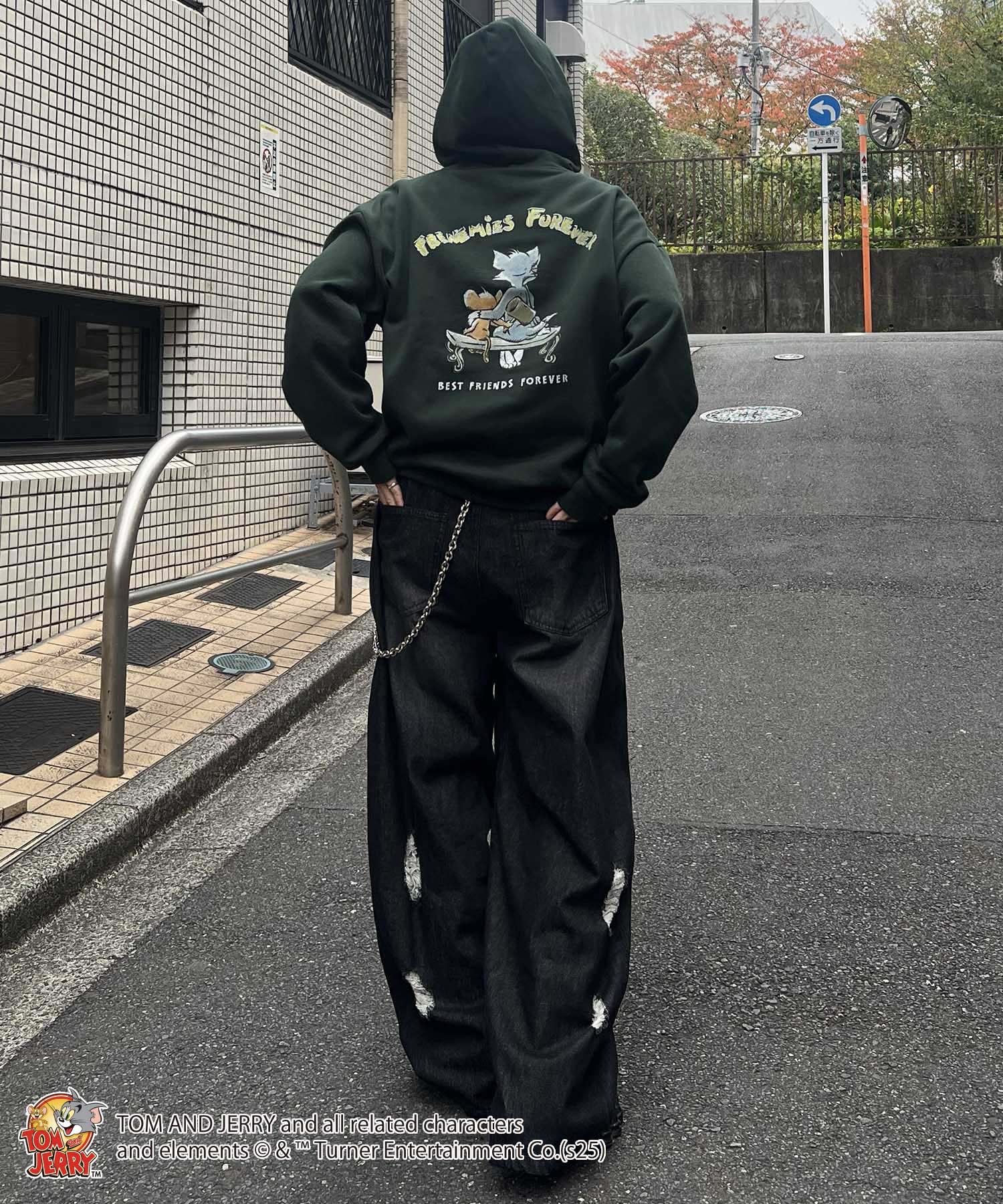 【TOM&JERRY / トムとジェリー】バックスタイル プリントパーカー