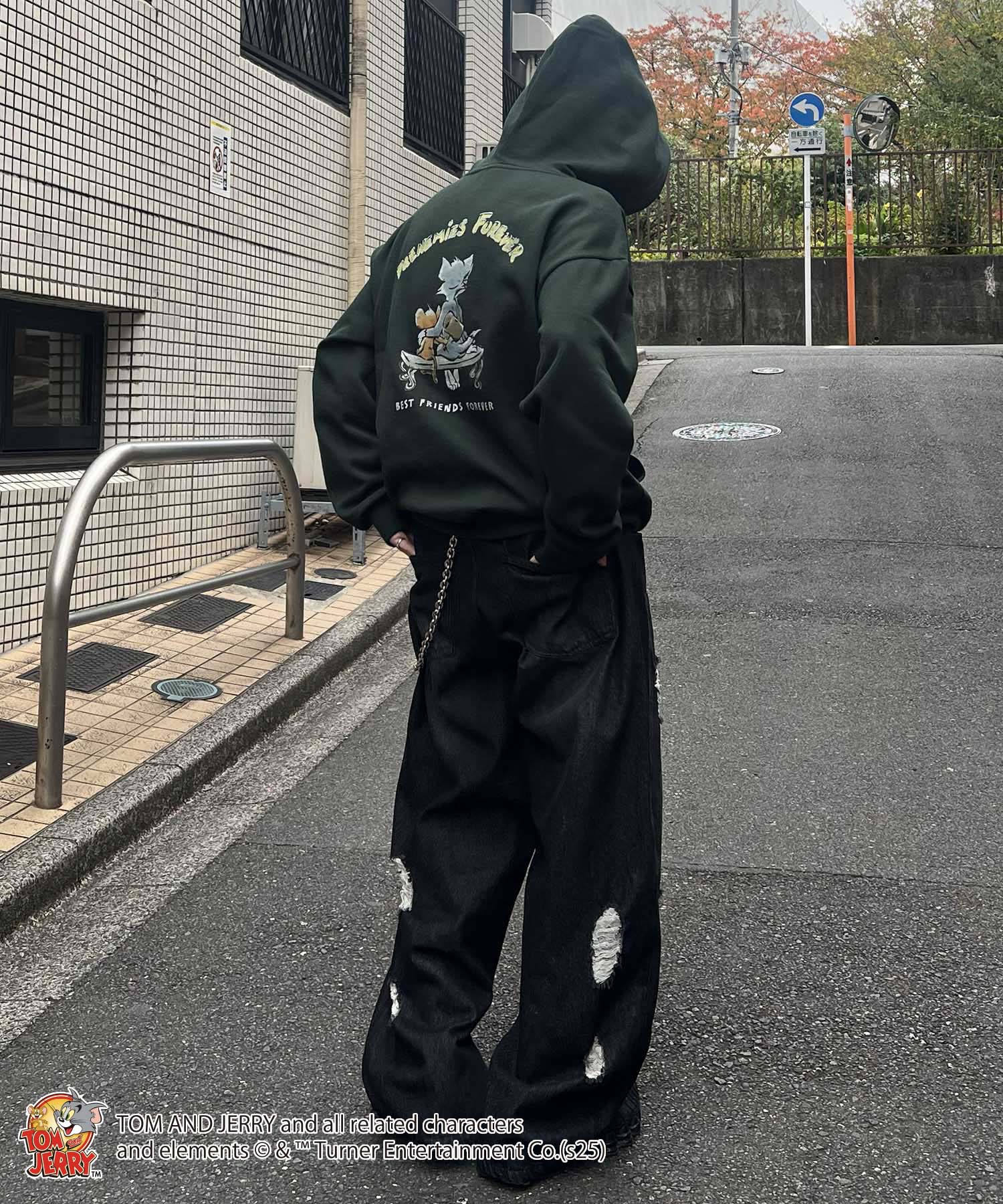 【TOM&JERRY / トムとジェリー】バックスタイル プリントパーカー