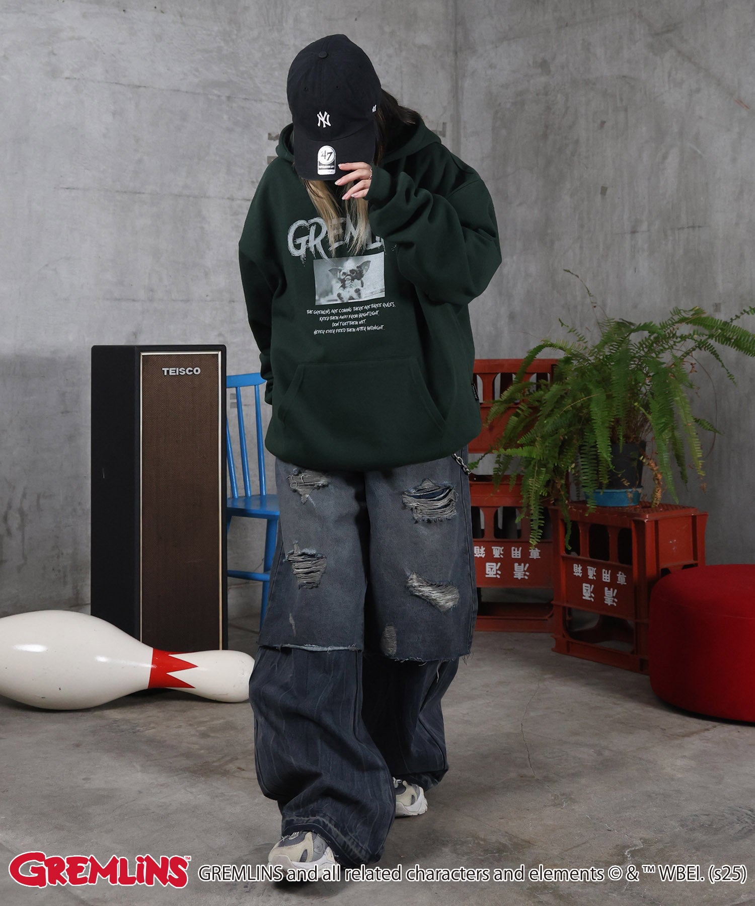 【GREMLINS / グレムリン】ヴィンテージライク レトロ映画 プリントパーカー