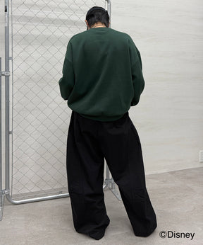 【Disney / ディズニー】ミッキー ワンポイント刺繍 ビッグシルエットプルオーバー クルースウェット