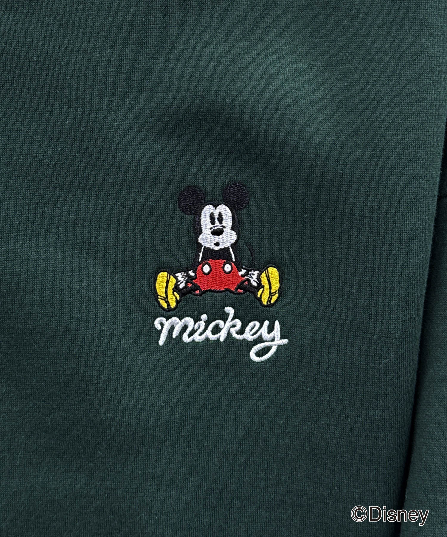 【Disney / ディズニー】ミッキー ワンポイント刺繍 ビッグシルエットプルオーバー クルースウェット