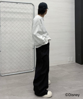 【Disney / ディズニー】ミッキー ワンポイント刺繍 ビッグシルエットプルオーバー クルースウェット