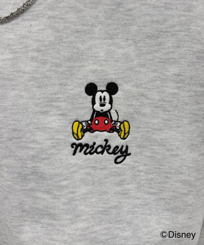 【Disney / ディズニー】ミッキー ワンポイント刺繍 ビッグシルエットプルオーバー クルースウェット