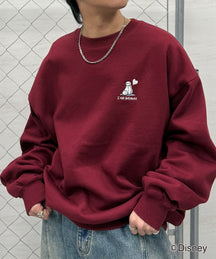 【Disney / ディズニー】ベイマックス ワンポイント刺繍 ビッグシルエットプルオーバー クルースウェット