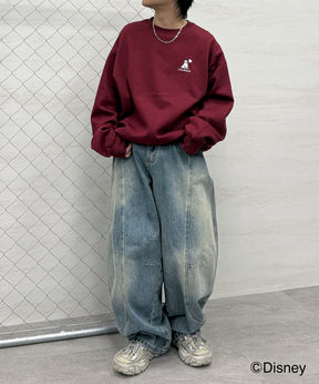 【Disney / ディズニー】ベイマックス ワンポイント刺繍 ビッグシルエットプルオーバー クルースウェット
