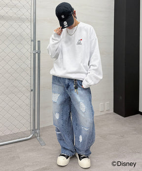 【Disney / ディズニー】ベイマックス ワンポイント刺繍 ビッグシルエットプルオーバー クルースウェット