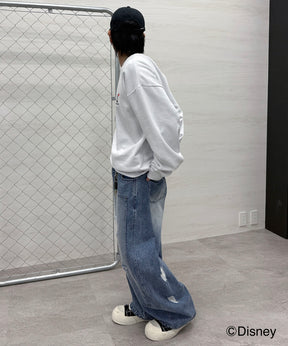 【Disney / ディズニー】ベイマックス ワンポイント刺繍 ビッグシルエットプルオーバー クルースウェット