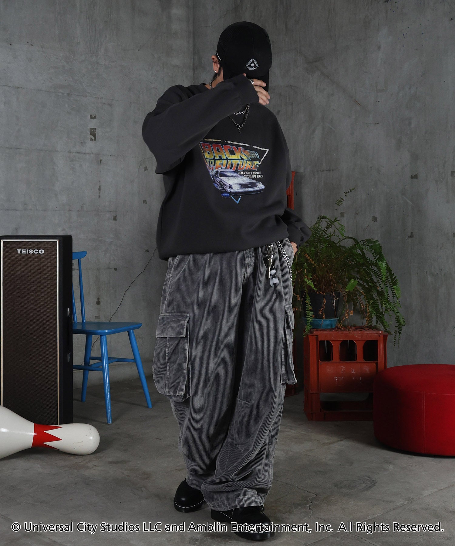 【Back to the future / バックトゥザフューチャー】ヴィンテージライク レトロ映画 プリントスウェット