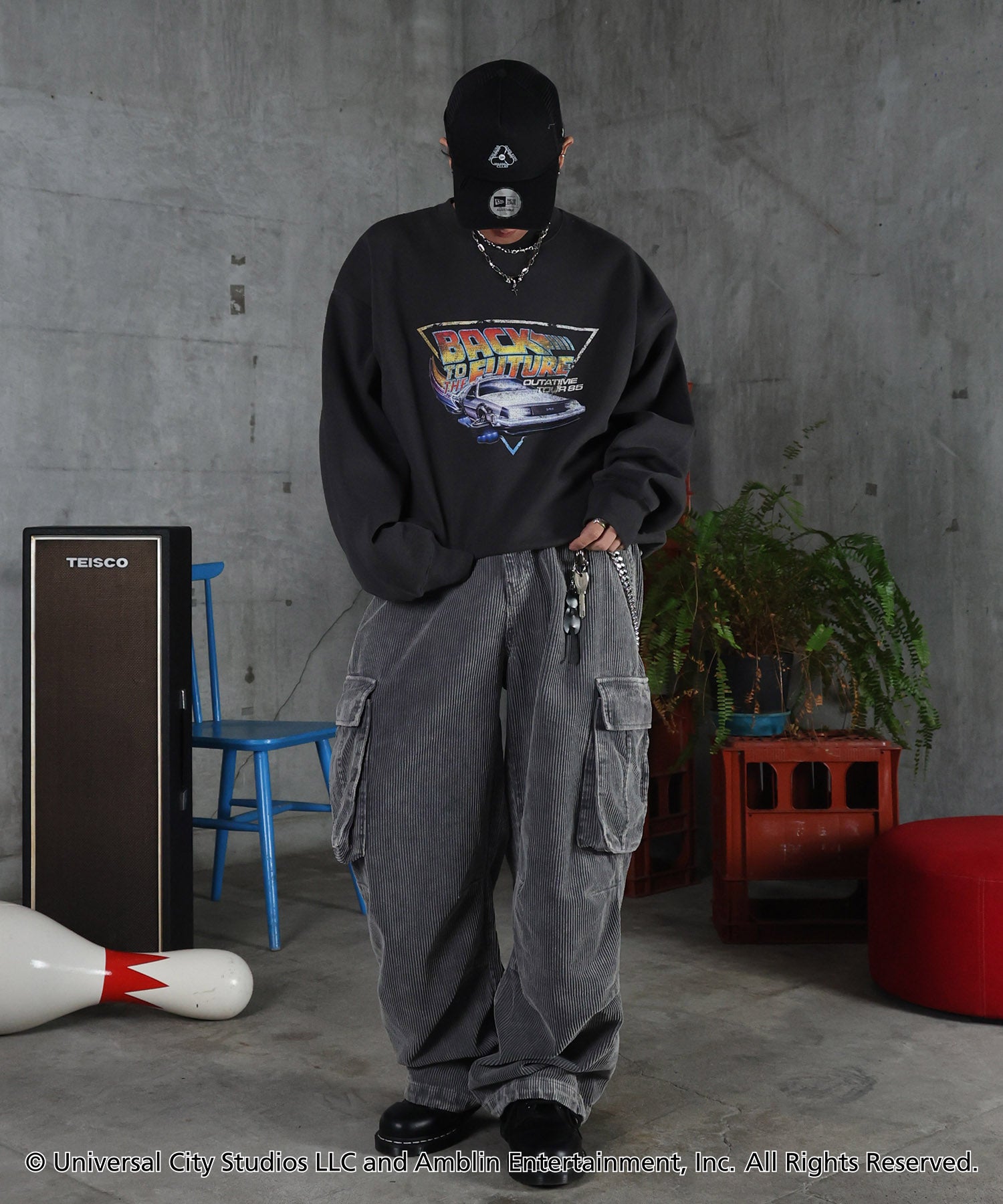 【Back to the future / バックトゥザフューチャー】ヴィンテージライク レトロ映画 プリントスウェット