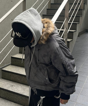 N2-B フード ジップ ブルゾン ファー ミリタリー