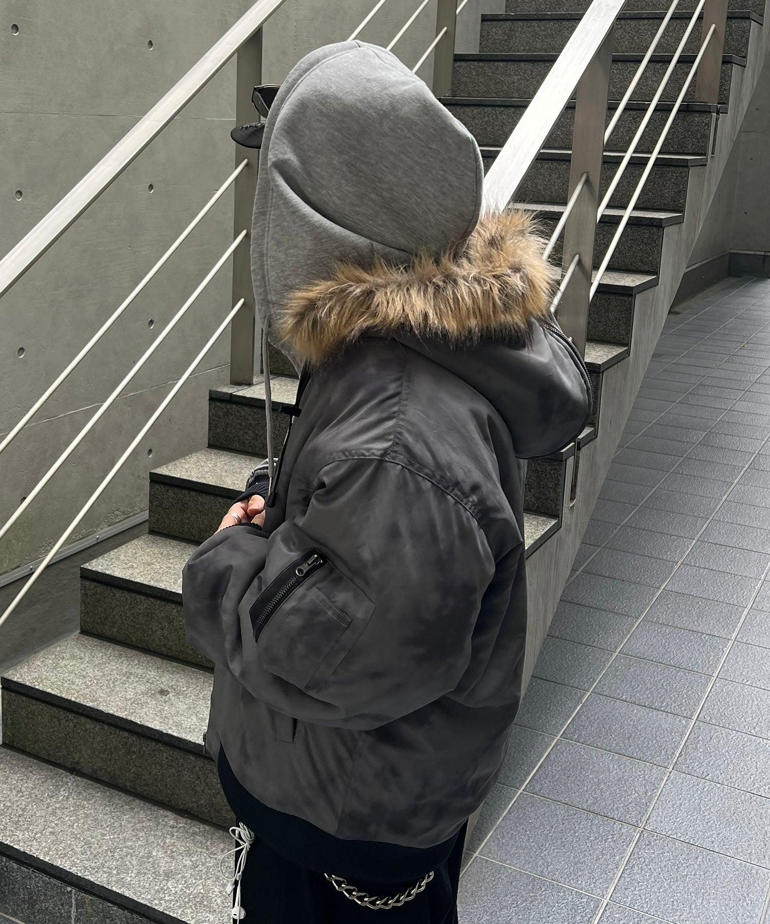 N2-B フード ジップ ブルゾン ファー ミリタリー