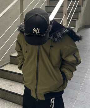 N2-B フード ジップ ブルゾン ファー ミリタリー