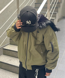 N2-B フード ジップ ブルゾン ファー ミリタリー