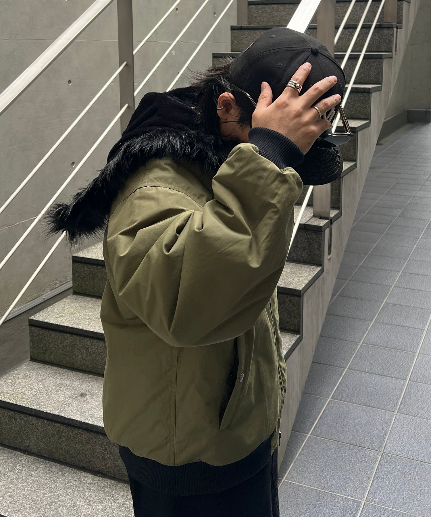 N2-B フード ジップ ブルゾン ファー ミリタリー